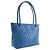 Borsa Tote Chanel Vintage Chevron Blu - vista 3
