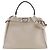 Borsa a mano Fendi Peekaboo Selleria Medium Grigio