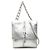 Prada Silver Leather Chain Handbag Silvery
