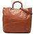 Prada Triangle Logo Plate Tote Bag Brown