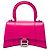 Borsa Hourglass Top Handle XS in vitello rosa Balenciaga
