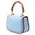 Bamboo Gucci Bolsa de mão 1947 em couro de bezerro azul com detalhes Web e bambou Azul claro - vista 2