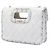 Bolsa Chanel em couro de bezerro envelhecido acolchoado branco com acabamento em tweed CC e alça recortada - vista 2