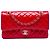 Chanel Red Medium Classic Patent Double Flap Rot