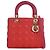Dior Red Medium Bicolor Lambskin Cannage Lady Dior