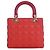 Dior Red Medium Bicolor Lambskin Cannage Lady Dior - view 2