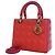 Dior Red Medium Bicolor Lambskin Cannage Lady Dior - view 6