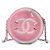 Clutch rotonda Chanel CC Filigree in PVC rosa e pelle d'agnello con catena