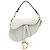Autre Marque Borsa Saddle Dior Mini in pelle di vitello grana bianca Bianco