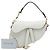 Autre Marque Borsa Saddle Dior Mini in pelle di vitello grana bianca Bianco - vista 7