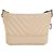 Chanel Gabrielle Hobo Small in pelle di vitello invecchiata bianca chevron Bianco Crudo - vista 2