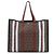 Borsa tote Burberry TB Monogram Stripe Marrone - vista 2