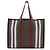 Borsa tote Burberry TB Monogram Stripe Marrone - vista 4