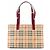 Borsa tote Burberry Nova Check Rosso Beige - vista 4