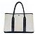 Hermès Garden Party PM in Toile e Pelle Nera Nero Beige Grigio - vista 7