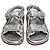 Chanel silberne gesteppte Leder-Sandalen CC-Logo