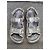 Chanel silberne gesteppte Leder-Sandalen CC-Logo - Ansicht 3