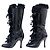 BOTAS LOUIS VUITTON DE CUERO CHAROL NEGRO & PELO DE CONEJO 39 HIGH BOOTS - vista 2