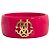 Bracciale Bangle Roberto Cavalli in resina fucsia con logo dorato D'oro Fuschia