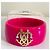 Bracciale Bangle Roberto Cavalli in resina fucsia con logo dorato D'oro Fuschia - vista 11
