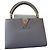 Louis Vuitton Capucines Handtasche Grau Leder Gold hardware