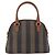 Pequin Borsa a mano FENDI Pecan Canvas PVC 2way Nero Marrone Auth ki6816V - vista 2
