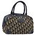 Borsa a mano Christian Dior Trotter Canvas Navy Gold Tone Auth BA15542 Blu navy