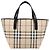 BURBERRY Nova Check Handtasche PVC Beige Silver Auth 203614 Silber - Ansicht 2