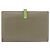 Céline Cartera Bifold CELINE de cuero Beige Green Auth ar14185 Verde - vista 2