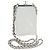 Borsa a tracolla CHANEL Matelasse con catena in pelle d'agnello bianca argento CC Auth 200768M Bianco