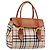 Bolso de Mano BURBERRY Nova Check Canvas Beige Tono Dorado Auth 204621V