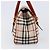 Bolso de Mano BURBERRY Nova Check Canvas Beige Tono Dorado Auth 204621V - vista 3