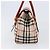 Bolso de Mano BURBERRY Nova Check Canvas Beige Tono Dorado Auth 204621V - vista 4