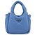 PRADA Handtasche aus Leder 2way Blau Silber Authentisch 204742SAM - Ansicht 13