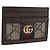 Tarjetero GUCCI Web Sherry Line PVC Brown Gold 523159 Auth 204103V Castaño Dorado