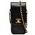 Borsa Crossbody per cellulare Chanel CC Caviar Nera Nero