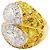 Autre Marque Anello cocktail in oro giallo, oro bianco, zaffiri gialli e diamanti. - vista 3