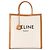 Céline CELINE - Borsa Cabas Large Vertical in tela beige e pelle marrone