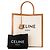 Céline CELINE - Borsa Cabas Large Vertical in tela beige e pelle marrone - vista 9