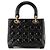 Autre Marque DIOR - Borsa a tracolla Lady Dior Medium in pelle laccata nera Nero - vista 3
