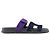 HERMÈS - Sandali Chypre Hermès in camoscio blu navy e viola (T37) - vista 2
