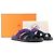 HERMÈS - Sandali Chypre Hermès in camoscio blu navy e viola (T37) - vista 7
