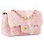 CHANEL - Borsa a tracolla Mini Rectangle Classique/Timeless Chanel in tweed rosa - vista 2