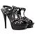 Autre Marque SAINT LAURENT - Sandali con tacco Tribute Saint Laurent in pelle nera e borchie argentate (T38) Nero