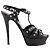 Autre Marque SAINT LAURENT - Sandali con tacco Tribute Saint Laurent in pelle nera e borchie argentate (T38) Nero - vista 2
