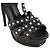 Autre Marque SAINT LAURENT - Sandali con tacco Tribute Saint Laurent in pelle nera e borchie argentate (T38) Nero - vista 3