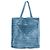 PRADA - Borsa tote in crochet Prada in rafia blu - vista 2