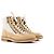CHANEL - Botins Interlocking CC Chanel em camurça e lona bege (T38,5)