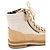CHANEL - Botins Interlocking CC Chanel em camurça e lona bege (T38,5) - vista 4