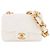 CHANEL - Borsa a tracolla Classique/Timeless Chain in pelle stropicciata bianca Bianco